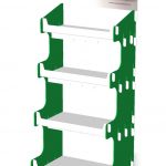 Espositore a ripiani personalizzabile in plastica