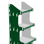 Espositore da terra in polipropilene alveolare a 3 piani SERIARS