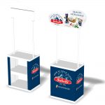 Banco promozionale Mini Promostand in polipropilene SERIARS
