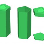 Cestino pentagonale in polipropilene