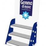 Espositore da banco in polipropilene alveolare a 3 piani Seriars